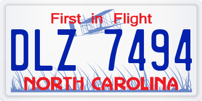 NC license plate DLZ7494
