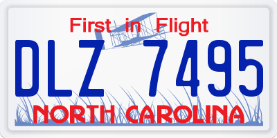 NC license plate DLZ7495