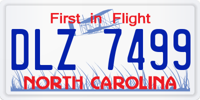 NC license plate DLZ7499