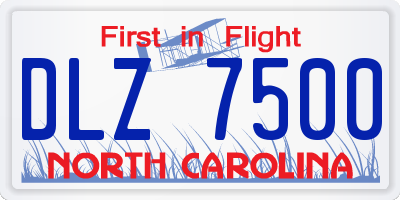 NC license plate DLZ7500