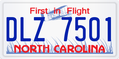 NC license plate DLZ7501