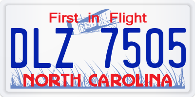 NC license plate DLZ7505