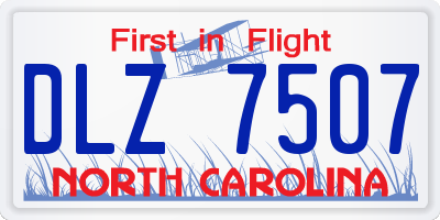 NC license plate DLZ7507