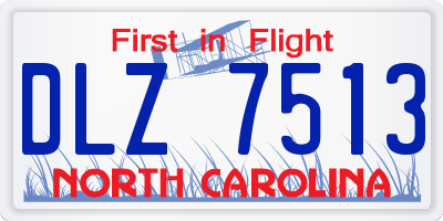 NC license plate DLZ7513