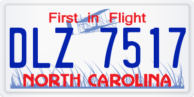 NC license plate DLZ7517