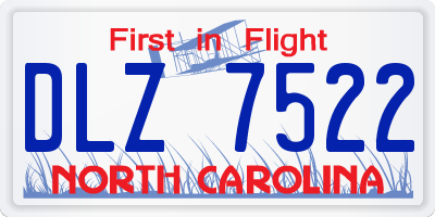 NC license plate DLZ7522