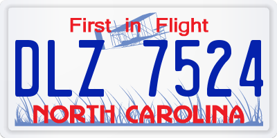 NC license plate DLZ7524