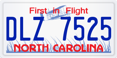 NC license plate DLZ7525