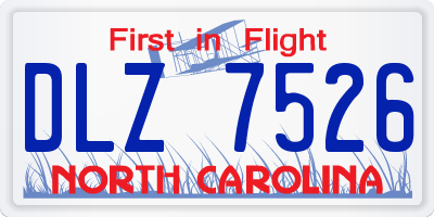 NC license plate DLZ7526