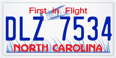 NC license plate DLZ7534