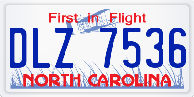 NC license plate DLZ7536