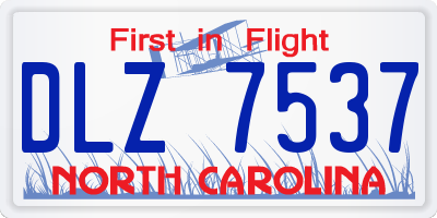 NC license plate DLZ7537