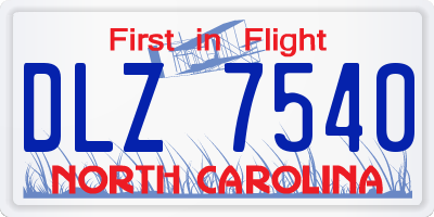 NC license plate DLZ7540