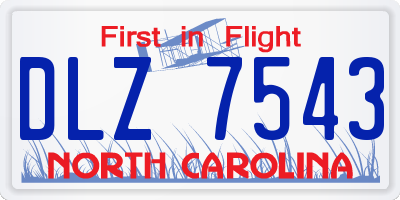 NC license plate DLZ7543