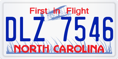 NC license plate DLZ7546