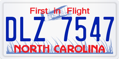 NC license plate DLZ7547
