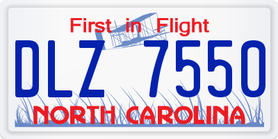 NC license plate DLZ7550