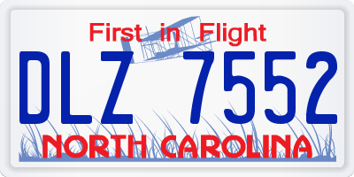 NC license plate DLZ7552