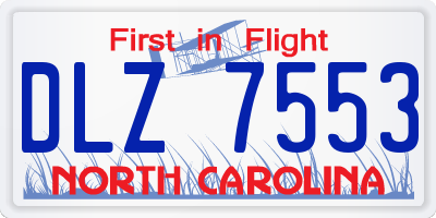 NC license plate DLZ7553