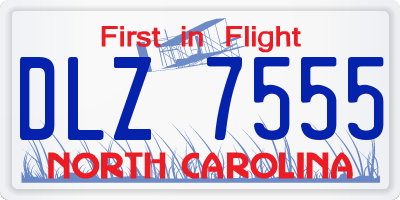 NC license plate DLZ7555