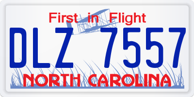 NC license plate DLZ7557