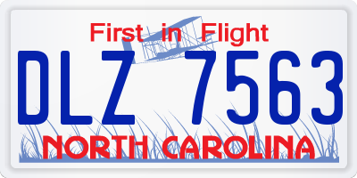NC license plate DLZ7563