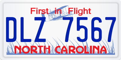 NC license plate DLZ7567