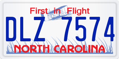 NC license plate DLZ7574