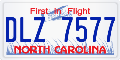 NC license plate DLZ7577