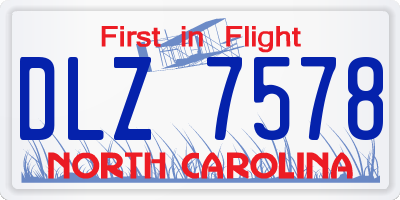 NC license plate DLZ7578