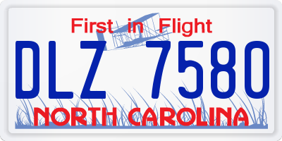 NC license plate DLZ7580