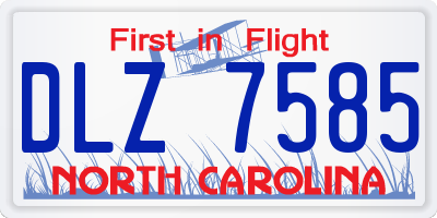 NC license plate DLZ7585