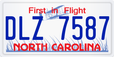 NC license plate DLZ7587