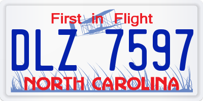NC license plate DLZ7597