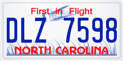 NC license plate DLZ7598