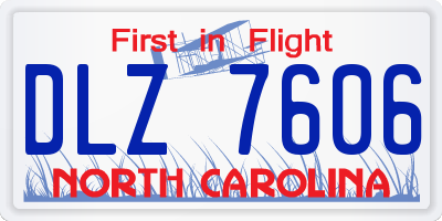 NC license plate DLZ7606