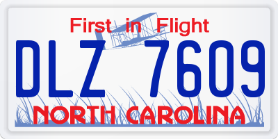 NC license plate DLZ7609