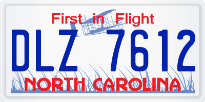 NC license plate DLZ7612