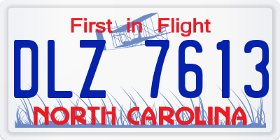 NC license plate DLZ7613