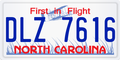 NC license plate DLZ7616