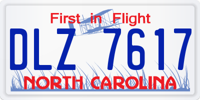 NC license plate DLZ7617