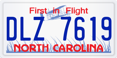 NC license plate DLZ7619