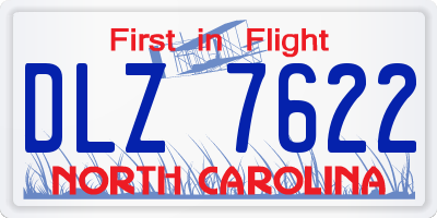 NC license plate DLZ7622