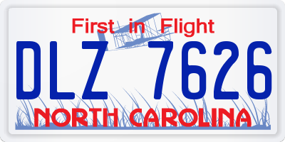 NC license plate DLZ7626