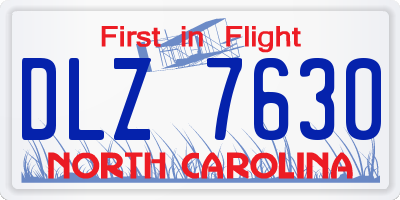 NC license plate DLZ7630