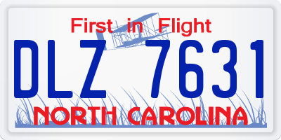 NC license plate DLZ7631
