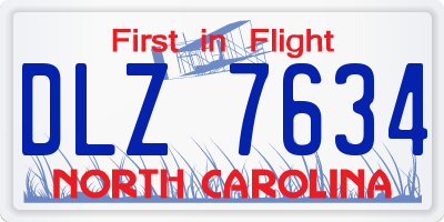 NC license plate DLZ7634