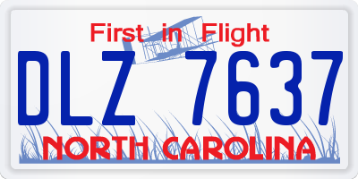 NC license plate DLZ7637