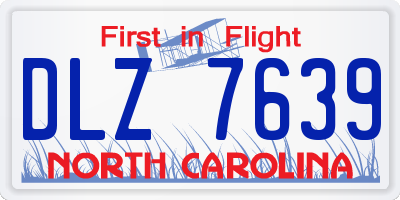NC license plate DLZ7639