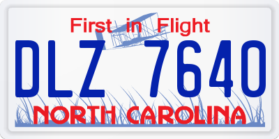 NC license plate DLZ7640